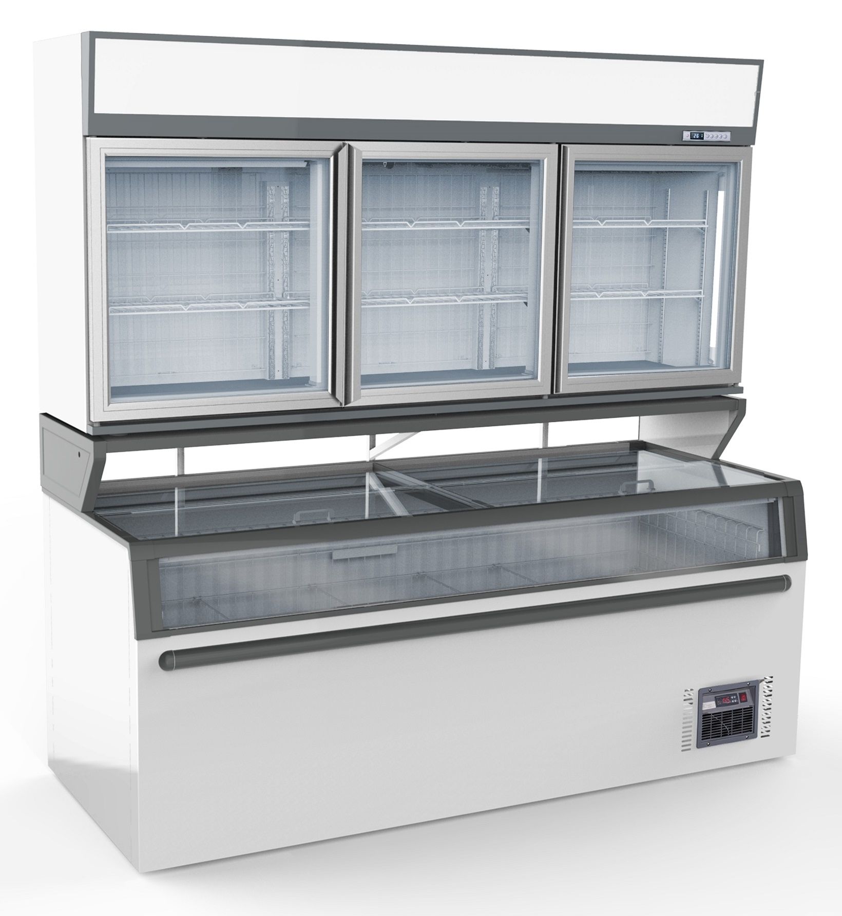 Wandtiefkühlung WEIß 3 Glastüren
