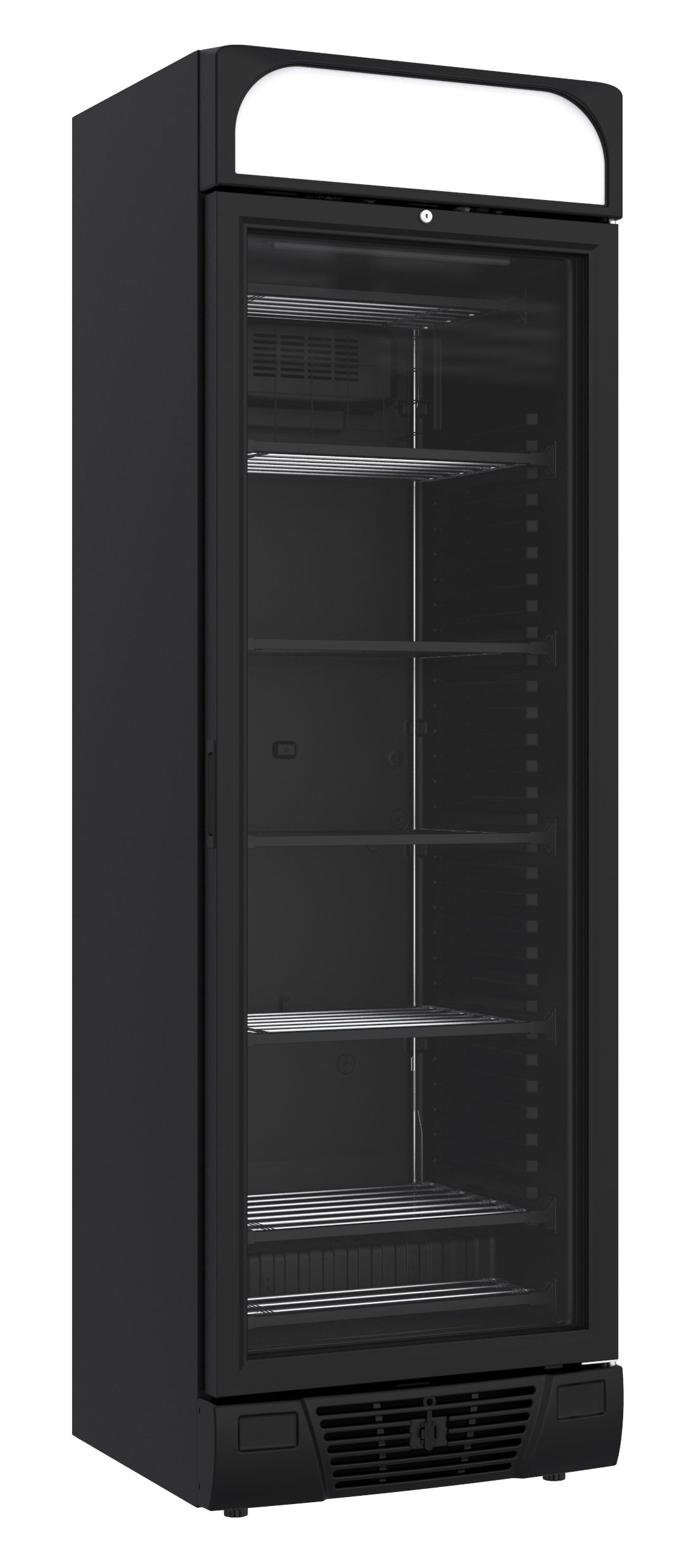 Tiefkühlschrank 1 Glastür schwarz 382L