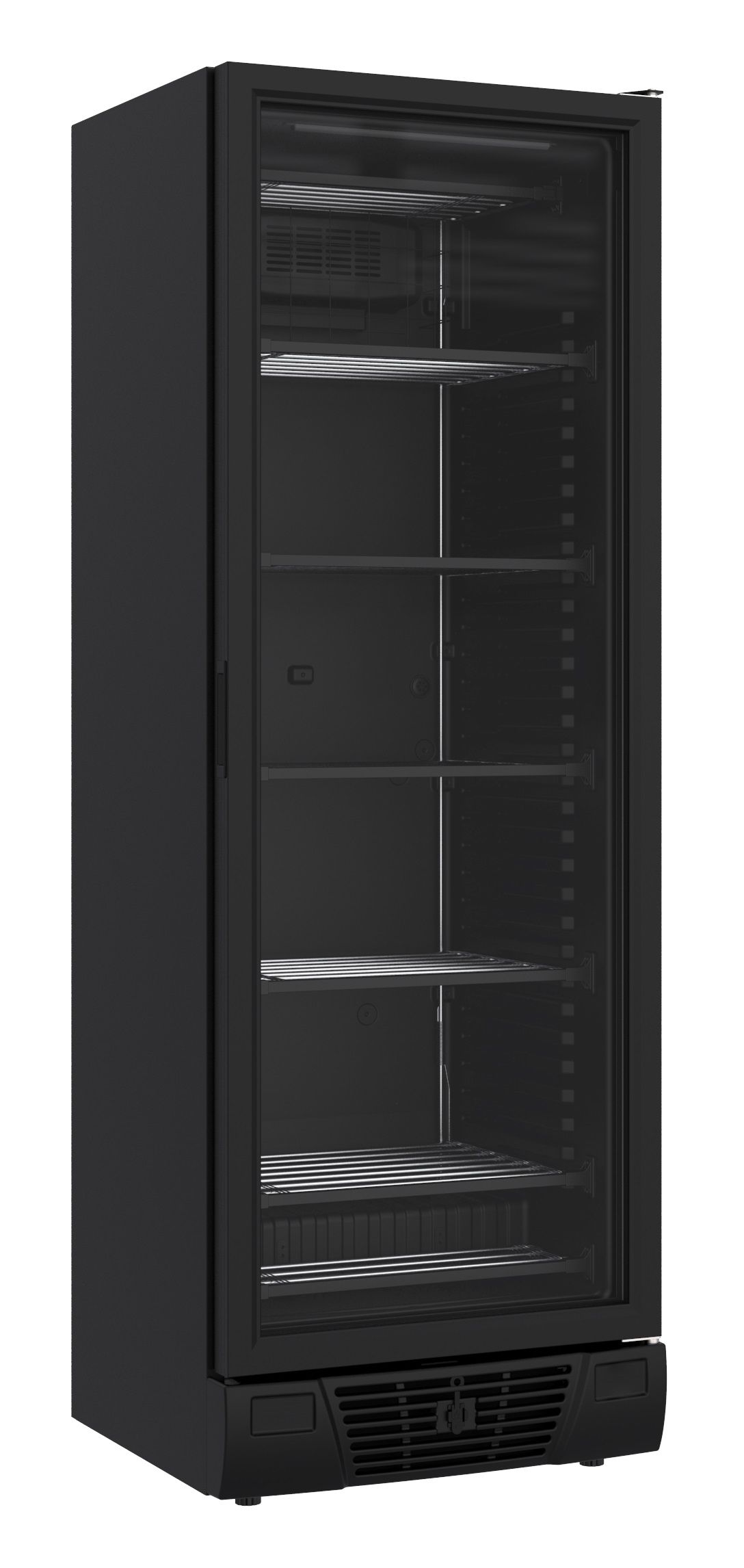 Tiefkühlschrank 1 Glastür schwarz 382L