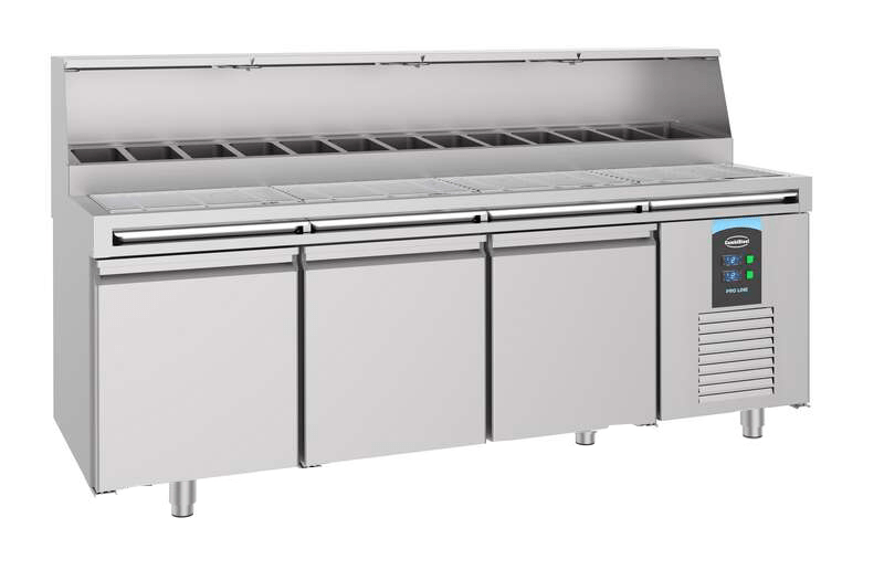 PIZZATISCH 3 TÜREN 13x 1/3GN BEHÄLTER